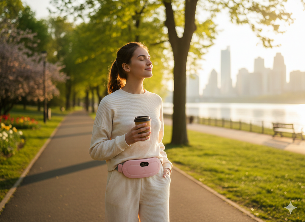 Menstrual Heating Pad Smart Warm Belt Relief Waist Pain Cramps Vibrating Abdominal Massager Electric Waist Belt Device